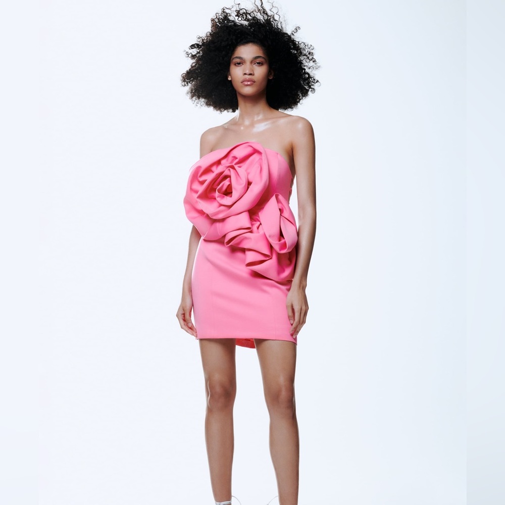 ZARA NWOT voluminous flower dress - Picture 4 of 8